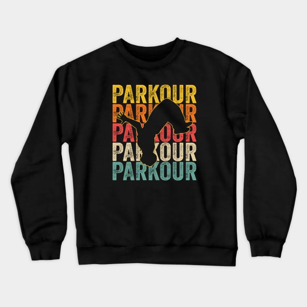 Parkour Free Running Training Traceur Retro Crewneck Sweatshirt by Wakzs3Arts